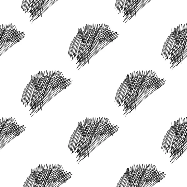 ベクトルシームレスパターンブラシストライプ白の背景に黒。手描きのグレンジテイスト。インク幾何学的要素。ファッションモダンなスタイル。布｜print. — ストックベクタ