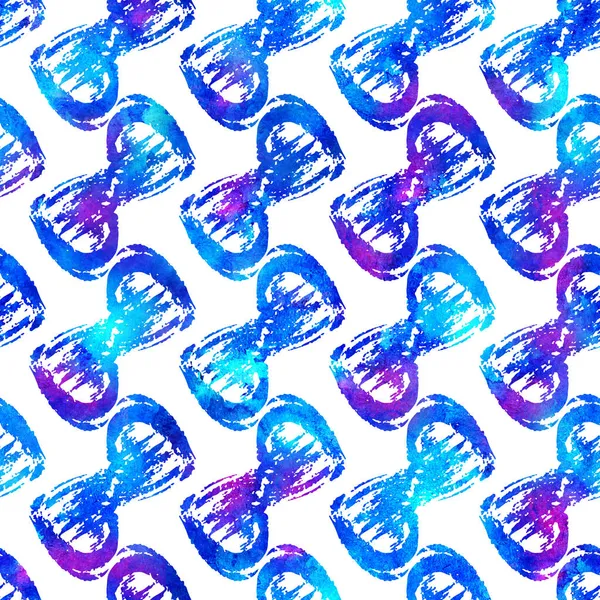 Patrón de Grung geométrico de pincelada sin costuras en fondo de color azul. Gunge Collage Textura de acuarela para adolescentes y escolares impresiones de tela Diseño Grange —  Fotos de Stock