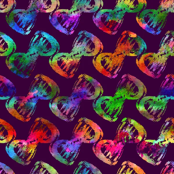 Brush Stroke Geometrikus Grung minta zökkenőmentes szivárvány szín háttér. Gunge Collage Akvarell textúra tinédzsereknek és iskolásoknak Szövetnyomtatás Grange Design — Stock Fotó