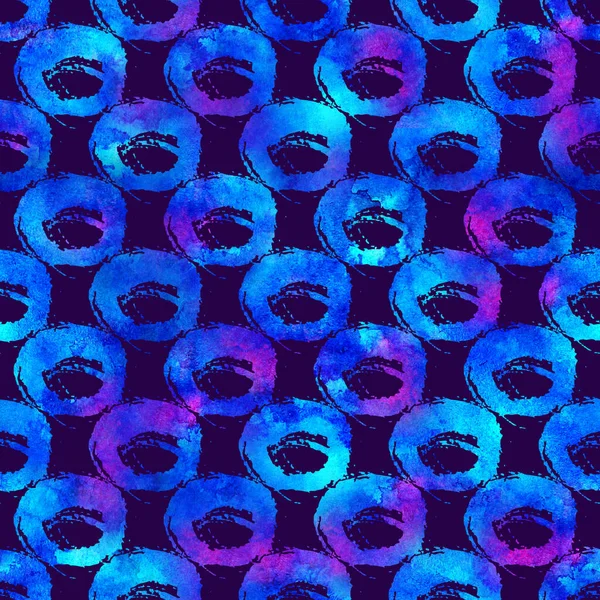 Patrón de Grung geométrico Brush Dot Spot Blot sin costuras en fondo de color azul. Gunge Collage Textura de acuarela para adolescentes y escolares impresiones de tela Diseño Grange —  Fotos de Stock