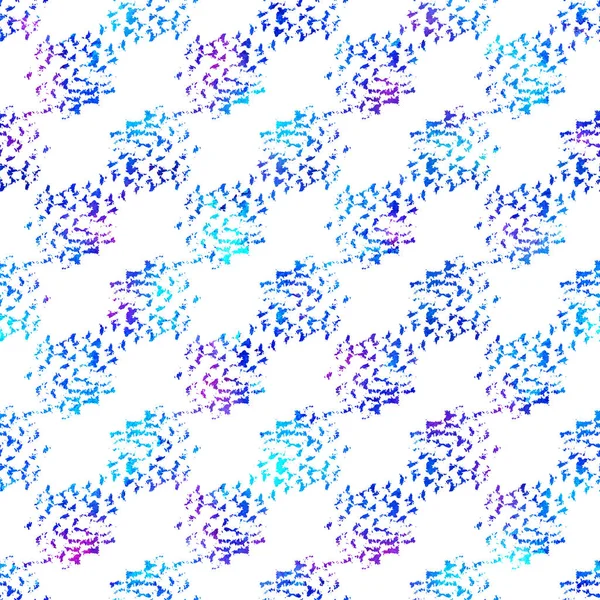 Penseel beroerte Geometrische Grung patroon naadloos in blauwe kleur achtergrond. Gunge Collage Aquarel Textuur voor tieners en scholieren Fabric Prints Grange Design met lijnen — Stockfoto
