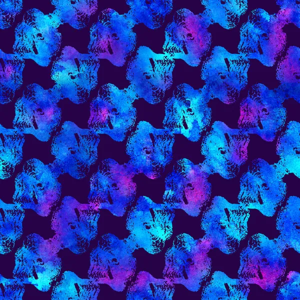 Pincel curso geométrico Grung padrão sem costura em fundo de cor azul. Gunge Collage Watercolor Textura para Adolescentes e Escolares Tecido Imprime Grange Design com linhas — Fotografia de Stock