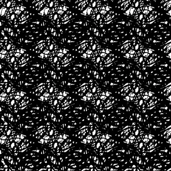 Vector Messy Brush Seamless Pattern Grange Minimalist Geometric Design in Black Color. Modern Grung Collage Background — Stock Vector