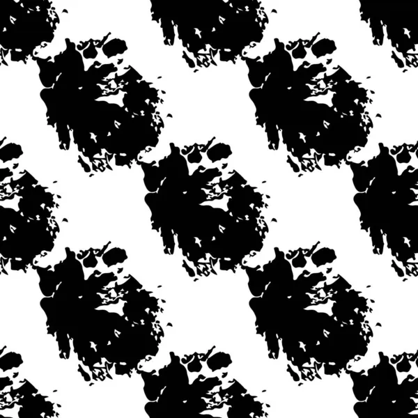 Vector Round Brush Seamless Pattern Grange Circle. Dot Spot Minimalistisches geometrisches Design in schwarzer Farbe mit Punkten und Punkten. Moderne Grung Collage Hintergrund für Kinder Stoff — Stockvektor
