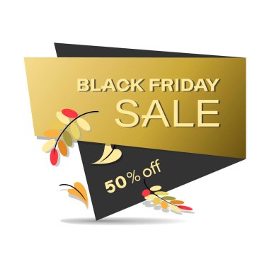 Kara Cuma. Satış afişi şablonu. Vektör simgesi, etiket. Çıkartma. İndirimli sonbahar posteri 