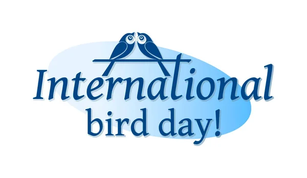 Dia internacional das aves. Ícone gráfico vetorial, sinal. Par de pássaros. logotipo da empresa ecológica, projetos. — Vetor de Stock