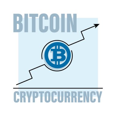 Bitcoin, büyüme tablosu. İş grafiği, grafik simgesi. Kripto para piyasasında istatistik ve analitik