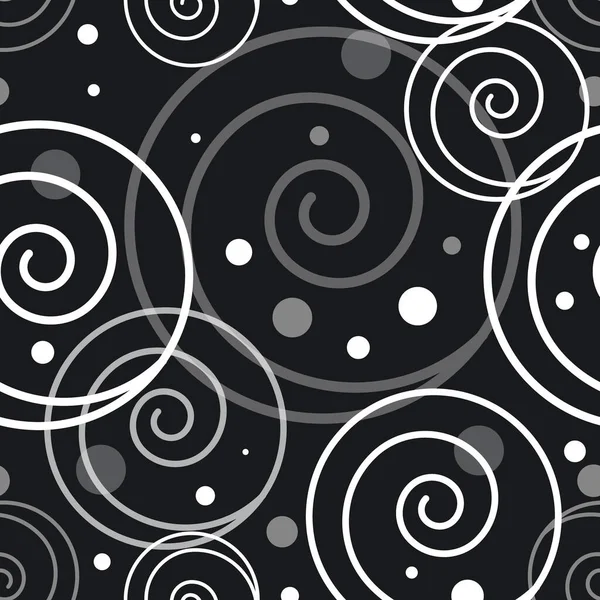 Spiral Background Gray Textured Pattern White Spiral Seamless Pattern Design — Stock Vector