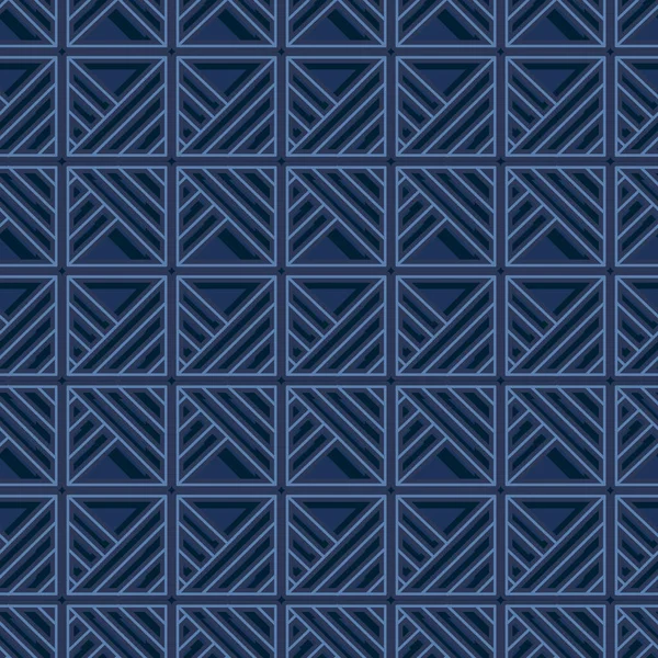 Abstrakter Geometrischer Hintergrund Blaues Grau Strukturiertes Muster Nahtloses Muster Design — Stockvektor