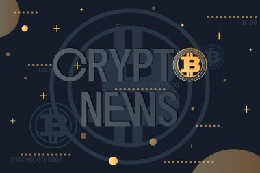 Kriptonews konsepti. Bitcoin. Günlük ekran koruyucu. Son önemli haberlerin yayını. Poster.