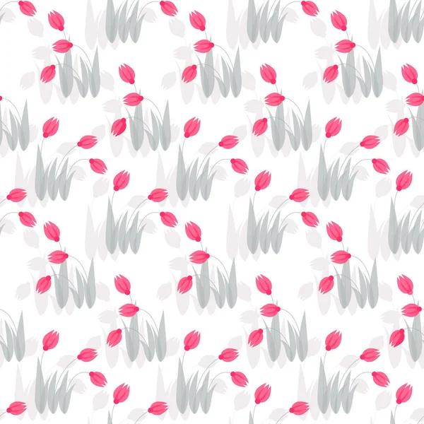 Τουλίπα Φόντο Ροζ Κομψά Λουλούδια Λευκό Φόντο Σχεδιασμός Για Ιστοσελίδα — Διανυσματικό Αρχείο