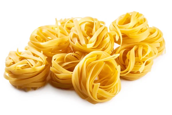 Pasta Maccheroni Spaghetti Isolati Fondo Bianco Stesa Piatta Percorso Ritaglio — Foto Stock