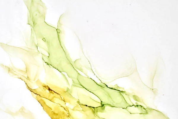 Abstraktní Okrová Zelená Akvarel Pozadí Žlutá Oranžová Hnědá Barva Skvrny — Stock fotografie