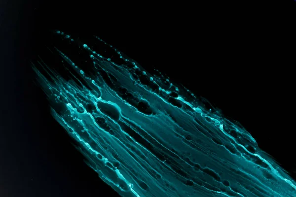 アブストラクト青緑のネットワークインターネット技術プレゼンテーションの背景 ブラックのネオンカラー アクリル絵具In水の壁紙 — ストック写真