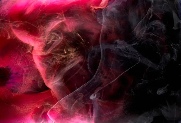 Красный Черный Пигмент Кружащиеся Чернила Абстрактного Фона Жидкий Дым Краски — стоковое фото