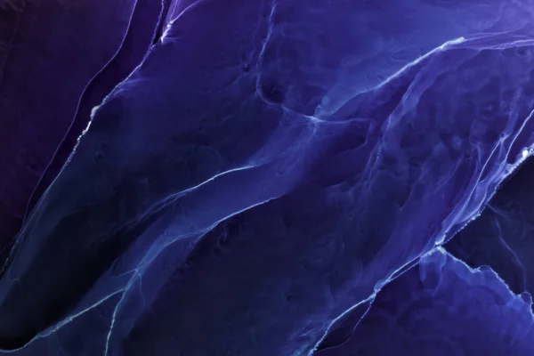 黒技術の背景に青色の電気波を抽象化 アクリル爆発 液体アートのネオンライトペイント — ストック写真