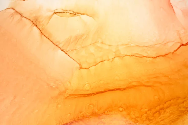 Abstrakt Ocker Bläck Akvarell Bakgrund Gul Orange Brun Färg Fläckar — Stockfoto