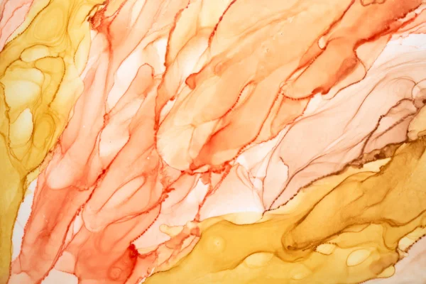 Abstraktní Okrové Akvarel Pozadí Žlutá Oranžová Hnědá Barva Skvrny Skvrny — Stock fotografie