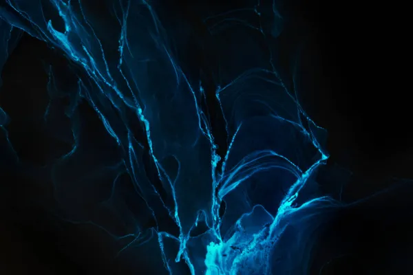 Abstrakt Blå Elektrisk Våg Svart Teknik Bakgrund Neon Ljus Färg — Stockfoto