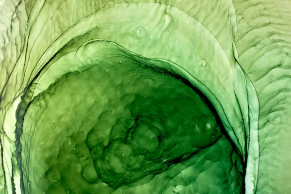 Abstrakt Grön Akvarell Bakgrund Måla Fläckar Och Vågiga Fläckar Vatten — Stockfoto