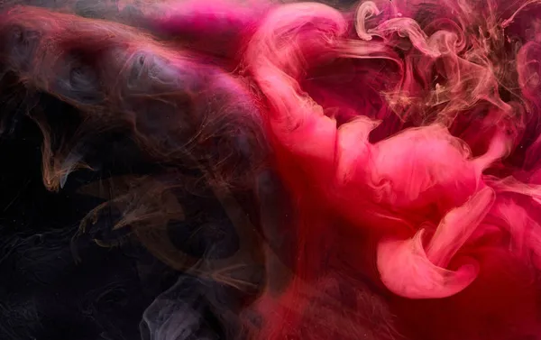 Красный Черный Пигмент Кружащиеся Чернила Абстрактного Фона Жидкий Дым Краски — стоковое фото