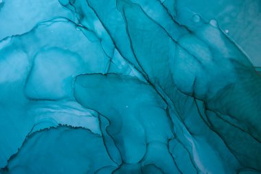 Soyut lacivert okyanus gökyüzü suluboya arka plan. çivit mavisi boya lekeleri, lekeler, su dalgaları, lüks sıvı sıvı duvar kağıdı.