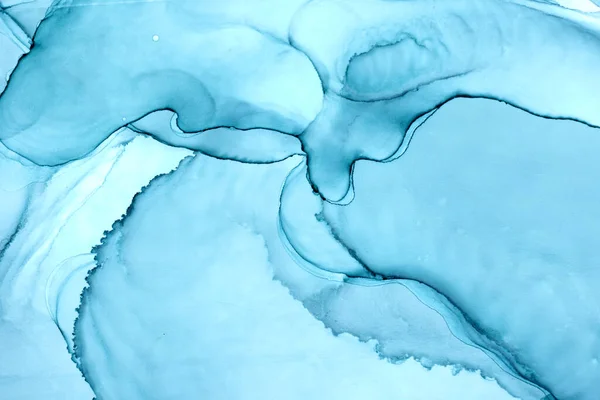 Abstrakte Marineblauen Ozean Meer Himmel Aquarell Hintergrund Indigo Farbflecken Und — Stockfoto