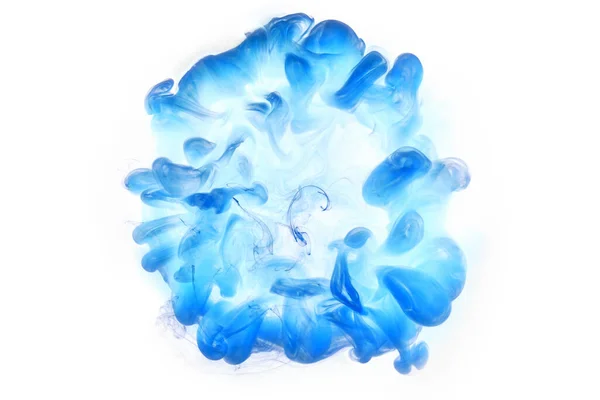 Blue Smoke White Ink Background Colorful Fog Abstract Swirling Ocean — Stock Photo, Image