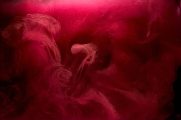 Pink Smoke Black Ink Background Colorful Fog Abstract Swirling Touch — Stock Photo, Image