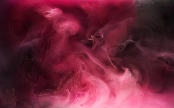 Humo Rosa Sobre Fondo Tinta Negra Niebla Colorida Toque Abstracto —  Fotos de Stock