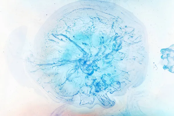 Синий Дым Белом Фоне Чернил Красочный Туман Абстрактное Кружащееся Море — стоковое фото