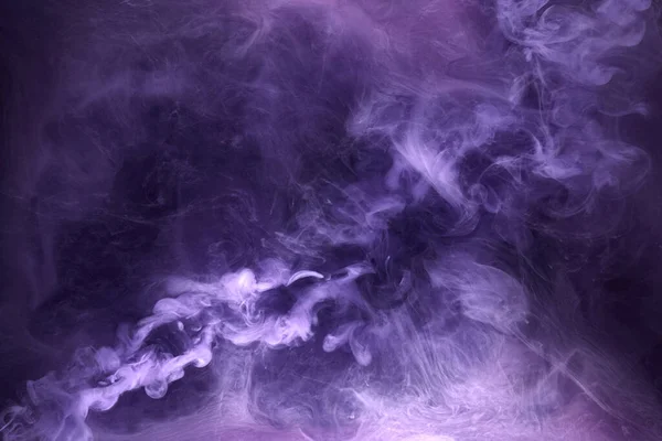 Paarse Rook Zwarte Inkt Achtergrond Kleurrijke Mist Abstracte Kolkende Paarse — Stockfoto