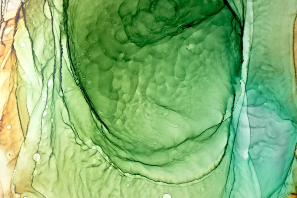 Fondo Acuarela Verde Abstracto Manchas Pintura Manchas Onduladas Agua Lujoso — Foto de Stock