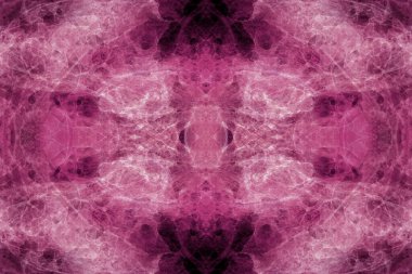 Soyut pembe simetrik ağ arka planı, suluboya duvar kağıdı, boya lekeleri