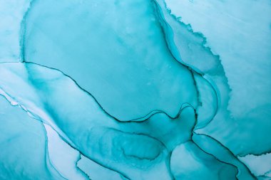 Soyut lacivert okyanus gökyüzü suluboya arka plan. çivit mavisi boya lekeleri, lekeler, su dalgaları, lüks sıvı sıvı duvar kağıdı.