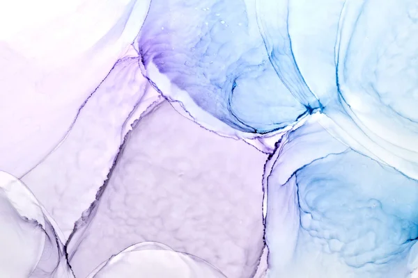 抽象的な青紫色のインク水彩背景 塗料汚れや水のスポット 豪華な液体アート壁紙 大理石のテクスチャ — ストック写真