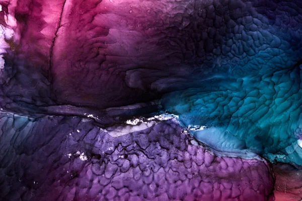 Abstraktní Růžová Modrá Akvarel Pozadí Barvy Skvrny Zvlněné Skvrny Vodě — Stock fotografie