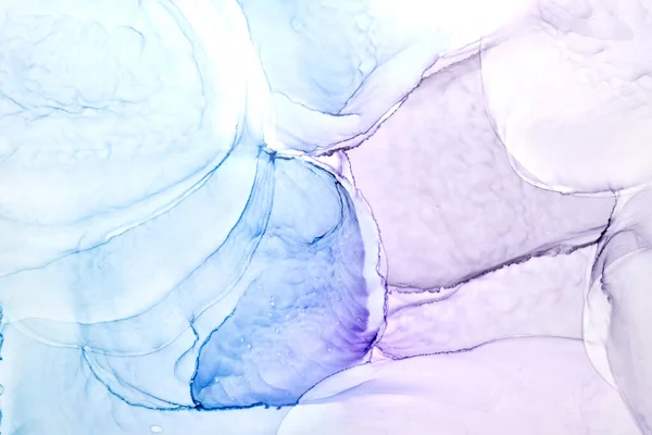 Абстрактный Синий Фиолетовый Цвет Чернил Акварель Пятна Краски Пятна Воде — стоковое фото