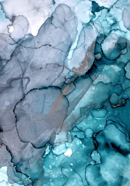 Soyut yeşil gri mürekkep, suluboya arka plan, boya lekeleri ve sudaki lekeler, lüks sıvı sıvı sanat duvar kağıdı, mermer doku