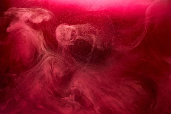 Humo Rosa Sobre Fondo Tinta Negra Niebla Colorida Toque Abstracto —  Fotos de Stock