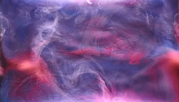 Синьо Рожевий Дим Фоні Чорного Чорнила Барвистий Туман Абстрактне Море — стокове фото