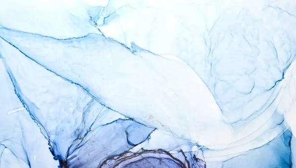 Abstract Blauw Paarse Inkt Aquarel Achtergrond Verf Vlekken Vlekken Water — Stockfoto