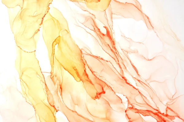 Абстрактная Акварель Белом Фоне Желтый Оранжевый Коричневый Краски Пятна Пятна — стоковое фото