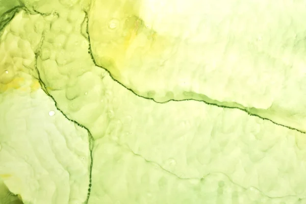 Tinta Verde Abstrata Fundo Aquarela Manchas Tinta Manchas Água Papel — Fotografia de Stock