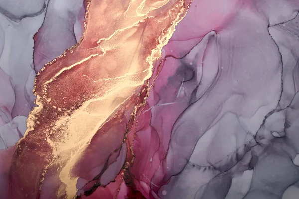 Luxury abstract background in alcohol ink technique, pink gray gold liquid painting, scattered acrylic blobs and swirling stains, printed materials