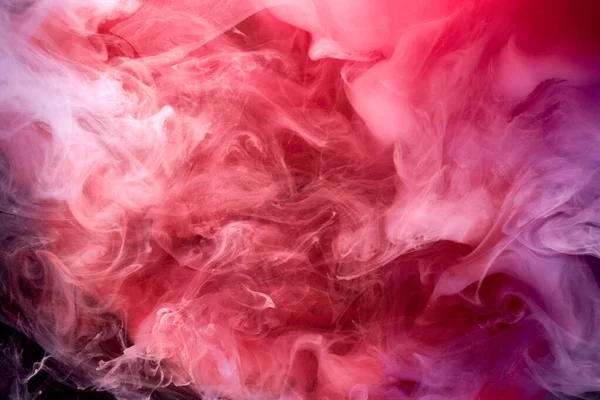 ピンクの煙インクの背景 カラフルな霧 抽象的な渦巻くタッチ海 アクリル塗料顔料水中 — ストック写真