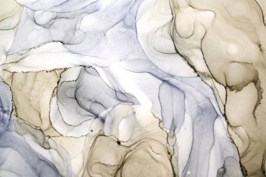 Soyut gri okher suluboya arka plan. Boya lekeleri ve dalgalı su lekeleri, lüks sıvı sıvı sanat duvar kağıdı.