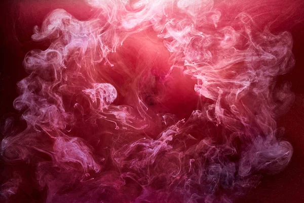 Pink Smoke Black Ink Background Colorful Fog Abstract Swirling Touch — Stock Photo, Image