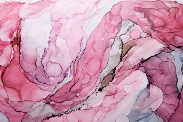 Fondo Acuarela Gris Rosa Abstracto Manchas Pintura Manchas Onduladas Agua — Foto de Stock