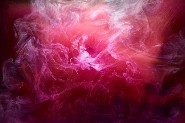 Pink Smoke Black Ink Background Colorful Fog Abstract Swirling Touch — Stock Photo, Image